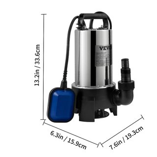 VEVOR bomba sumergible 1100W 19800L/h