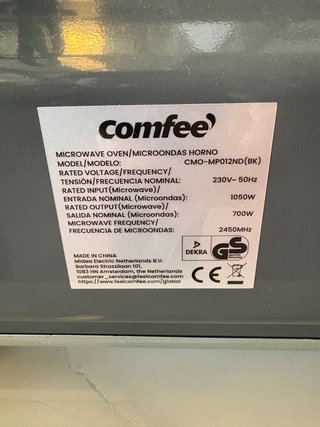 Horno Microondas Comfee Compacto CMO-MP012ND(BK)