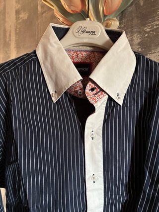 Camicia 7camicie Slim Fit Blu Righe