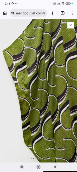 Mono pantalón largo satinado verde Mango T. "S"