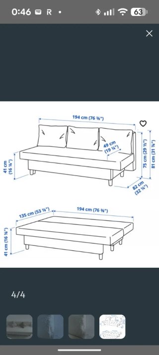 Sofá Cama Almacenaje Gris Ikea