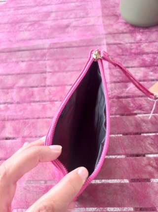 Monedero rosa efecto cocodrilo