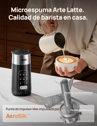 - DREO espumador leche eléctrico acero inoxidabl