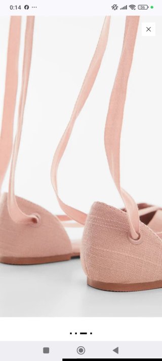 Bailarinas Mango con tiras rosa palo