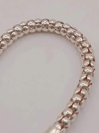 Bracciale Argento 925 Maglia Roló e Popcorn charm