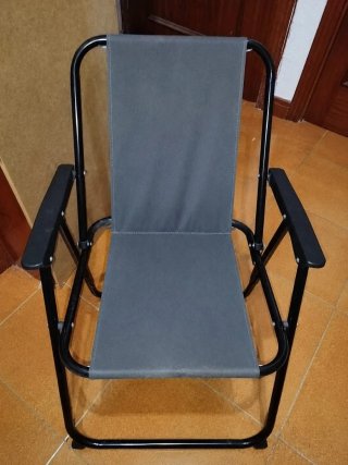 Silla Plegable Playa Negra y Gris