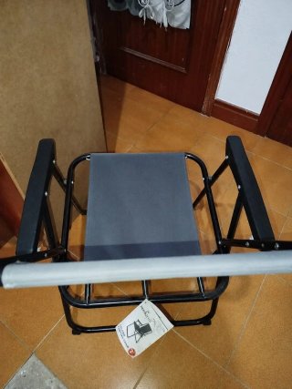 Silla Plegable Playa Negra y Gris