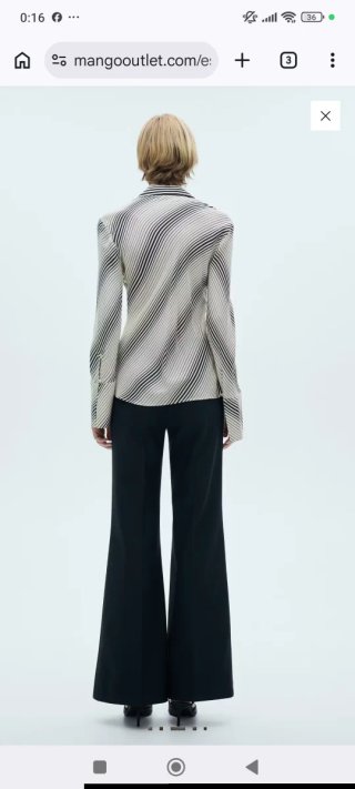 Camisa mujer Mango Rayas Manga Acampanada T. "S"