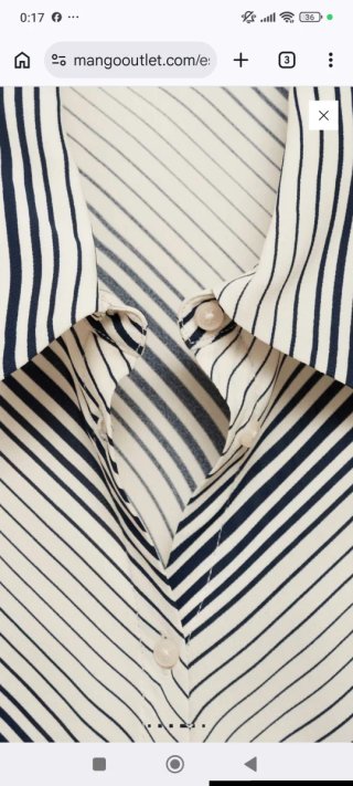Camisa mujer Mango Rayas Manga Acampanada T. "S"