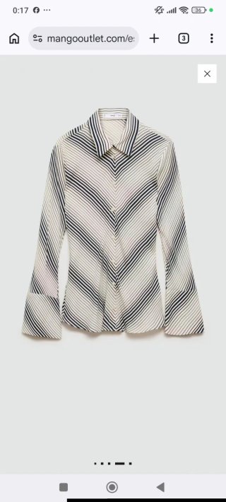 Camisa mujer Mango Rayas Manga Acampanada T. "S"