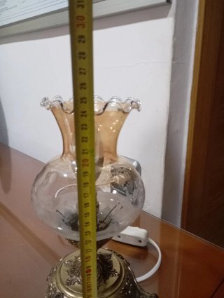 Lámpara de mesa cristal y metal