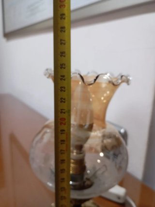 Lámpara de mesa cristal y metal