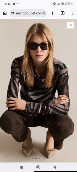Blusa manga larga, estampado de cebra T. "M"