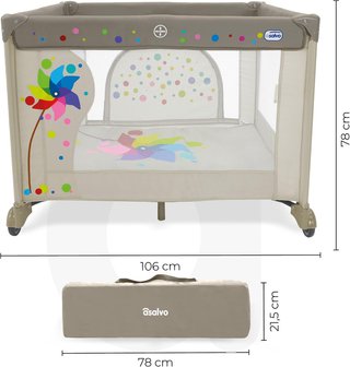Parque infantil bebé plegable seguro Asalvo