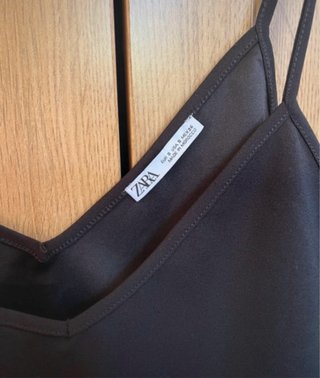 Top Zara volantes negro Talla S