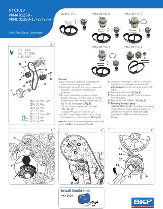 SKF kit distribución bomba agua motor