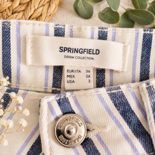 Shorts Springfield rayas azul blanco talla 36