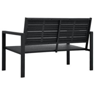Banco de Jardín Exterior HDPE Negro  120x64x78cm