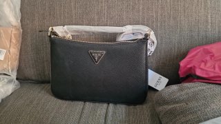 Bolso Guess Eco Gloriana Satchel Negro