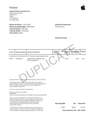 AirPods Max 2 (Midnight) facturas incluidas