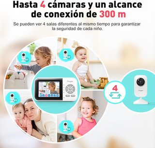 Simyke vigilabebes cámara wifi pantalla 2,8"