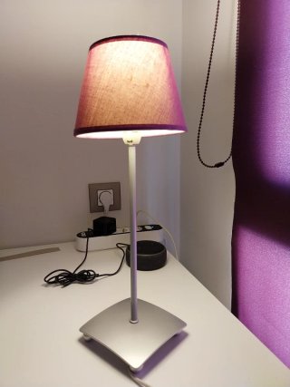Lámpara Escritorio Morada y Plateada