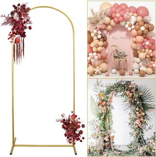 Arco boda soporte globos metálico dorado 1.8x0.8m