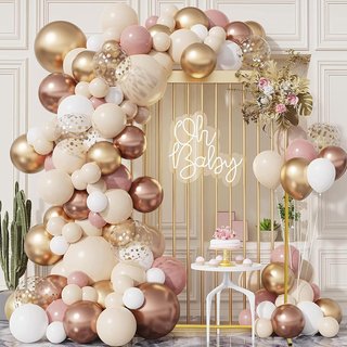 Arco boda soporte globos metálico dorado 1.8x0.8m