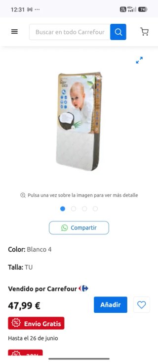 Cuna de bebé con colchón