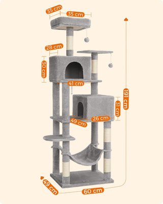 - Feandrea árbol gatos rascador plataformas cuev