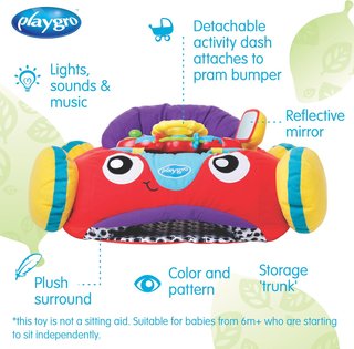 Playgro coche peluche suave interactivo multicolor