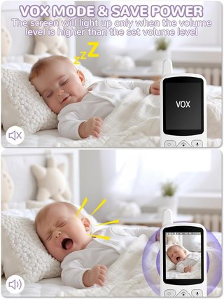Vigilabebés con cámara y pantalla LCD