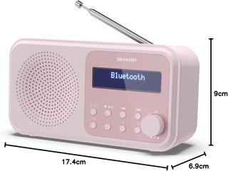 Sharp radio digital portátil bluetooth rosa
