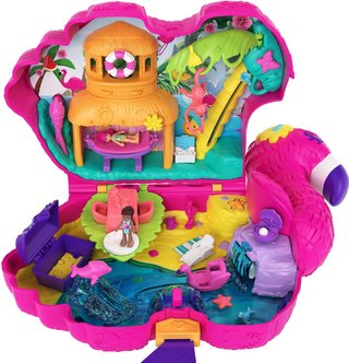 Polly Pocket - Valigetta di gioco Festa Tropicale con 26 sorprese
