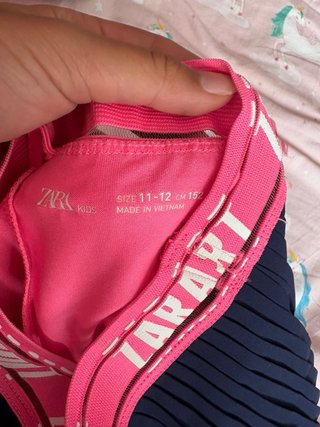 Falda plisada Zara Sport azul marino