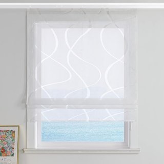 Estor moderno transparente con patrón ondas