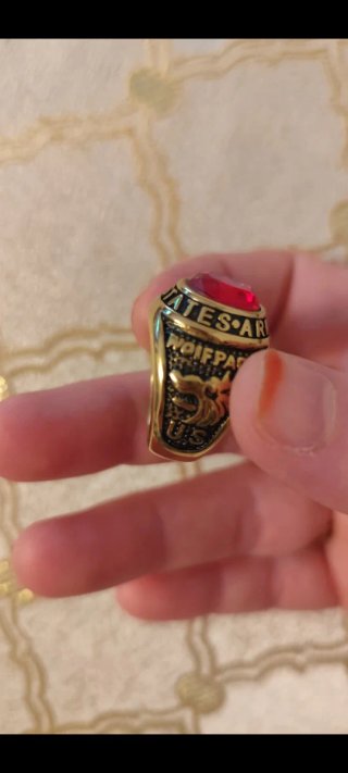 Anillo Chapado Oro 18k con Gema Roja