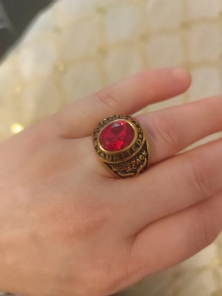 Anillo Chapado Oro 18k con Gema Roja
