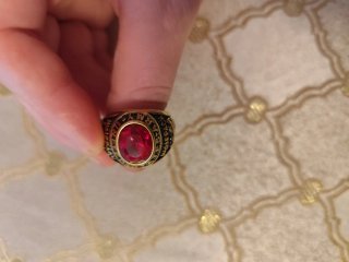 Anillo Chapado Oro 18k con Gema Roja