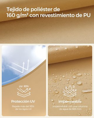 SONGMICS Vela sombra impermeable 3x4 m