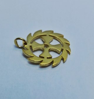 Cruz chapada en oro 24k - Plata Ley