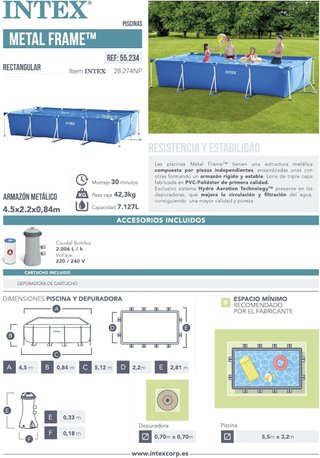 Piscina estructura metálica pvc gran capacidad
