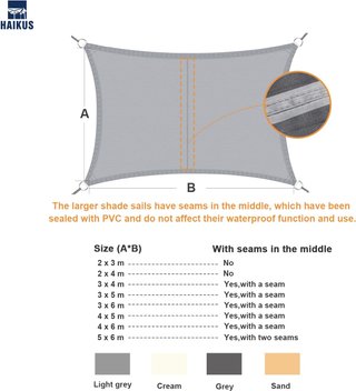 HAIKUS Toldo vela sombra impermeable 2x4m