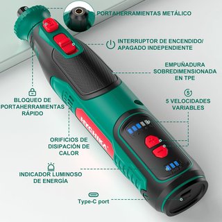 HYCHIKA herramienta rotativa inalámbrica 8V 145