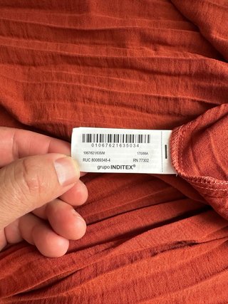 Vestido Zara Naranja Crochet Talla M