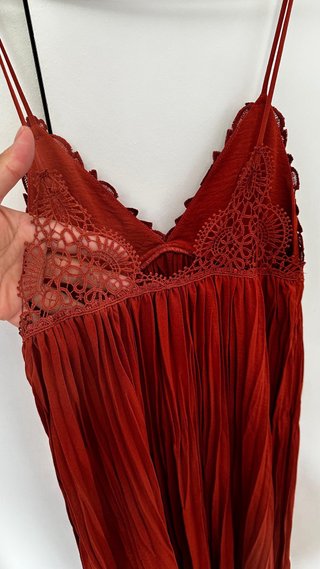 Vestido Zara Naranja Crochet Talla M