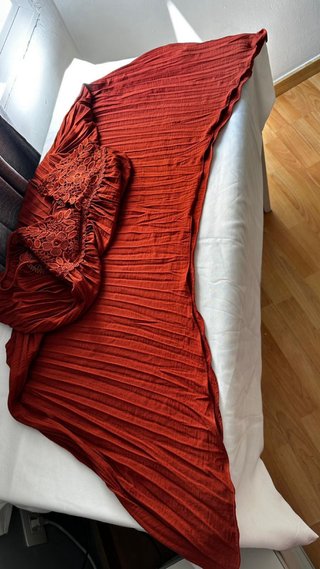 Vestido Zara Naranja Crochet Talla M