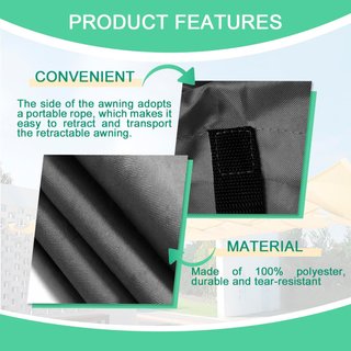 Toldo vela solar retráctil 100x300 cm B0FRXV4GQ2