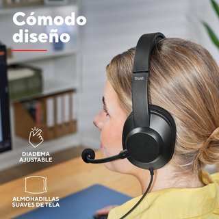 Trust Ayda MAX auriculares USB cancelación ruido