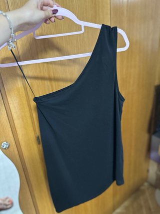 Top Mango Negro Talla S